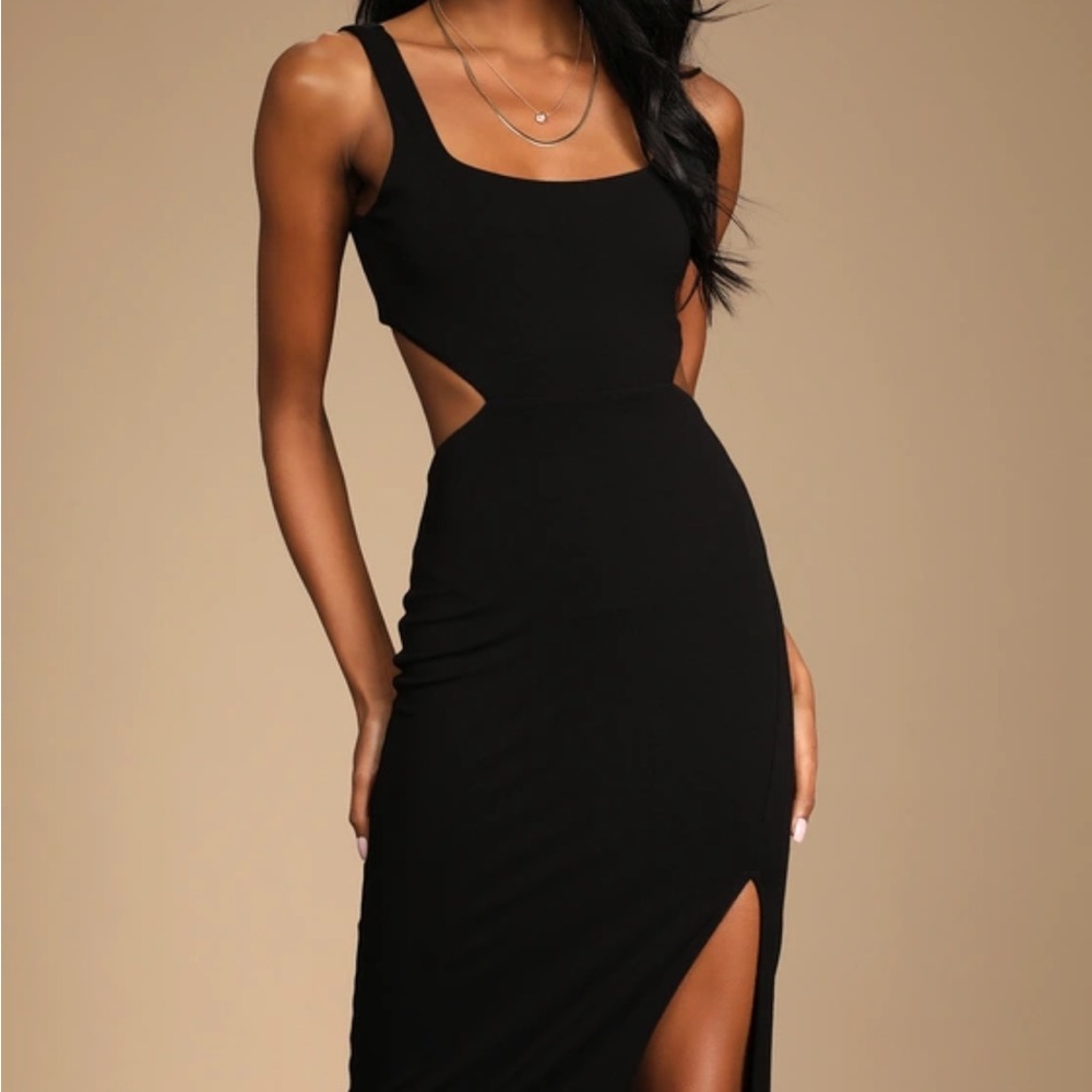 Lulu's Green Sheath Midi Dress with Scoop Neck